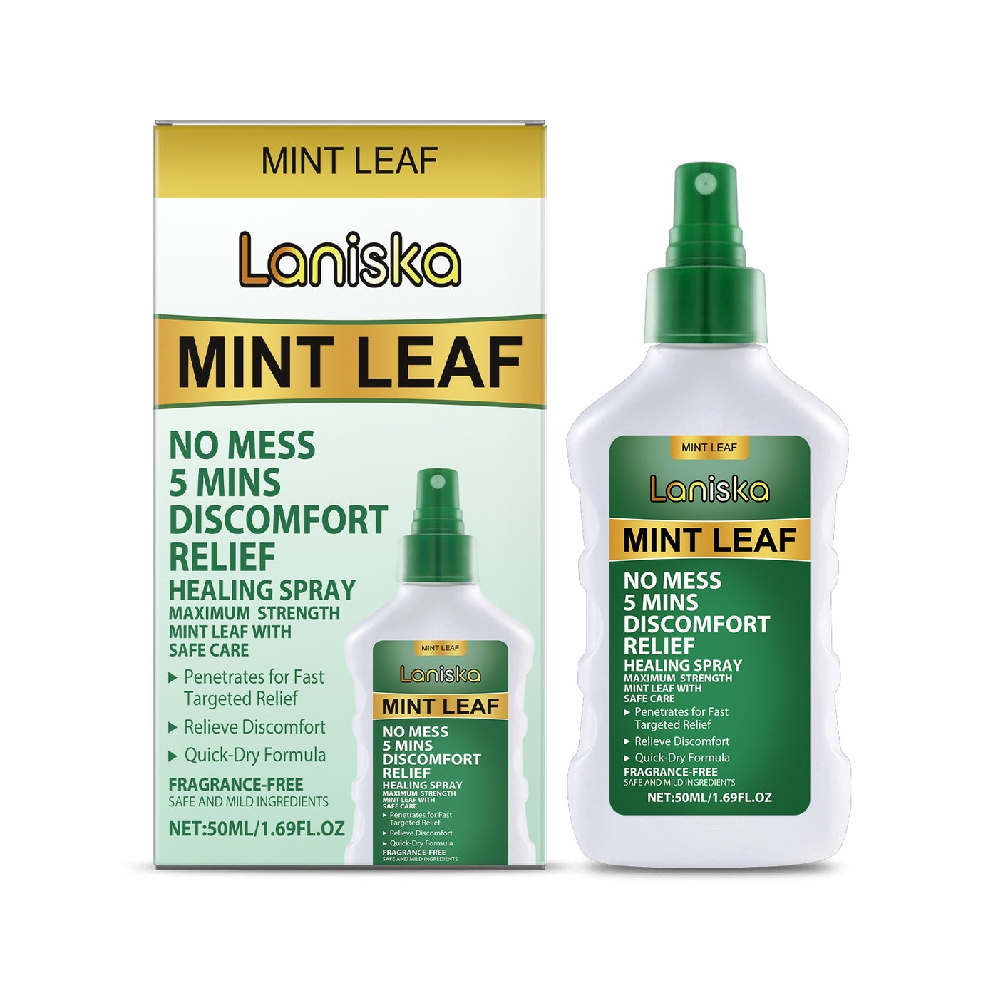 Spray for pain relief and healing of scars